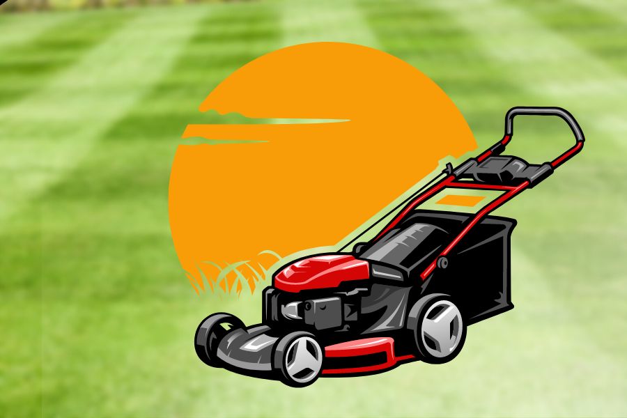 Stripe a lawn with a push mower