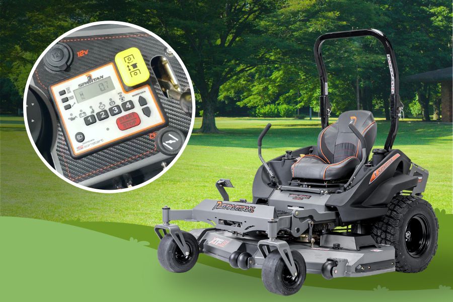 A Spartan lawn mower and its keypad