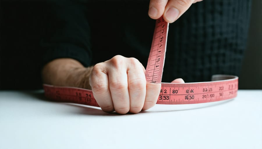 Hands demonstrating finger pressure test on lawn mower belt