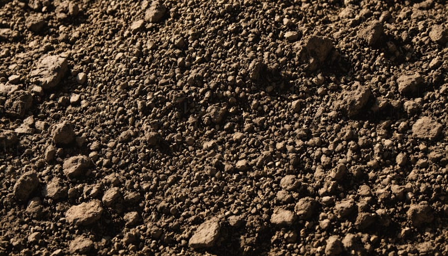 Close-up of soil sample being collected with testing probe
