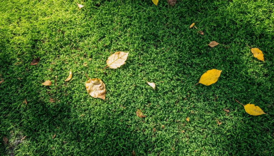 Cross-section view of grass showing deep root system extending into healthy soil