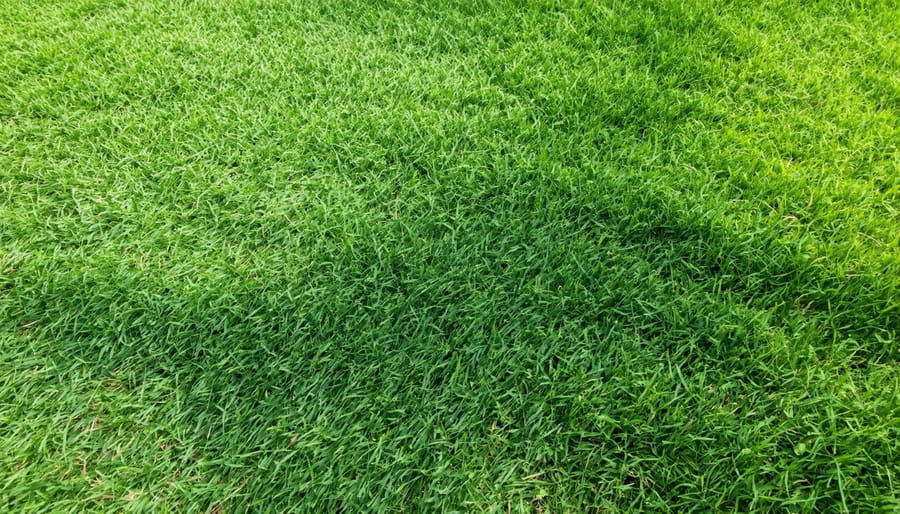 Close-up of healthy dense zoysia grass lawn showing blade texture