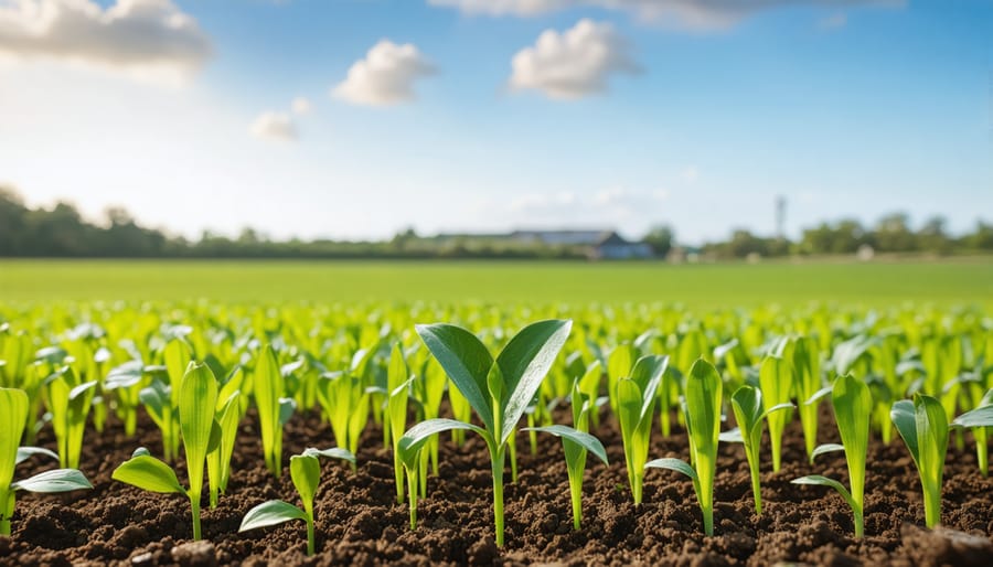 Lawn aerator tool with soil plugs on grass surface