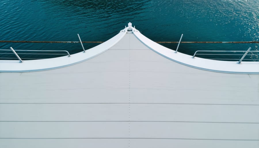 Close-up of lawn mower blade showing curved sail wing and sharpened cutting edge