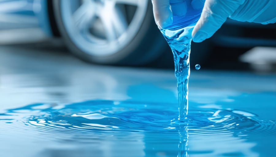 Tractor owner performing pre-operation fluid level check on compact tractor