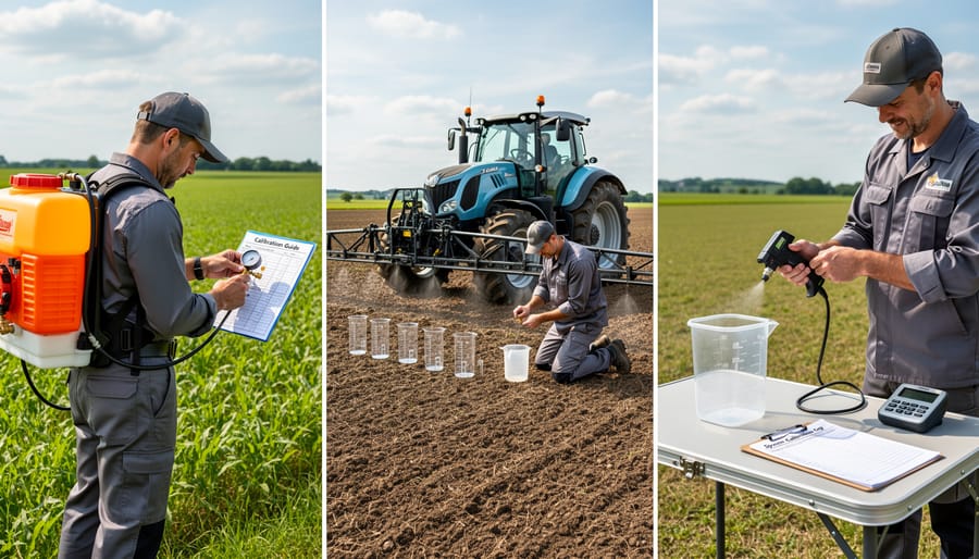 Various lawn sprayer types including backpack, boom, and handheld models displayed on grass