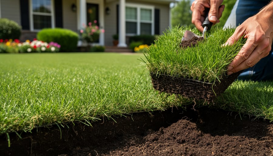 Lush green healthy lawn grass with dense growth