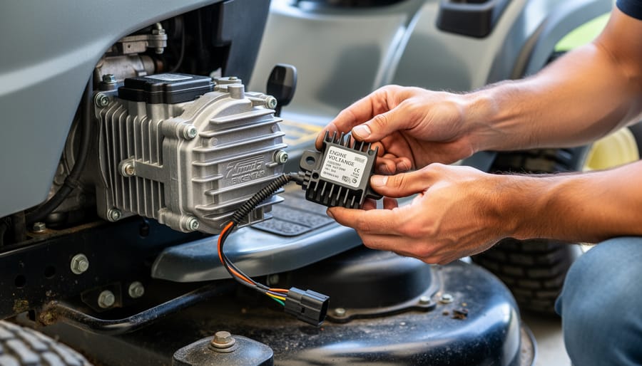 New and old voltage regulators side by side showing condition differences