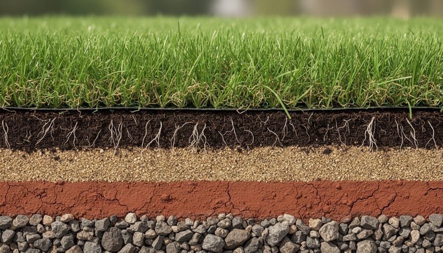 Close-up of hands holding three different soil type samples showing texture variations