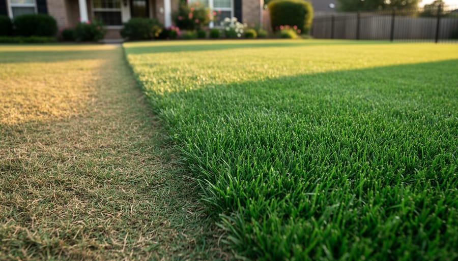 Vibrant green Bermudagrass lawn in full summer growth showing dense healthy coverage