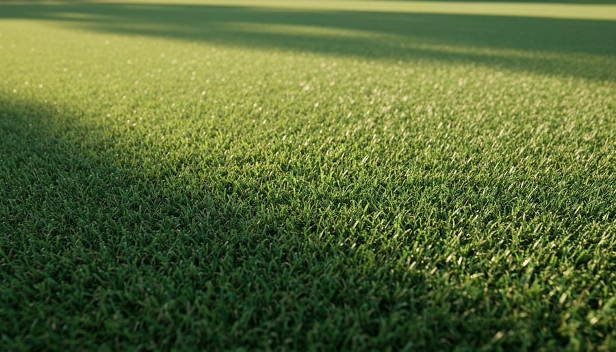 Close-up view of healthy dense zoysiagrass lawn showing fine blade texture