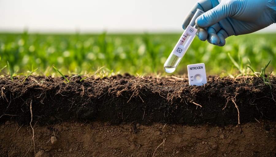 Close-up of dark nutrient-rich soil held in hands showing texture and organic matter